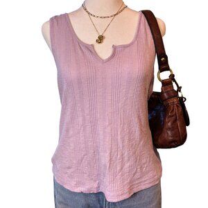 Pilcro Anthropologie Ribbed V-Neck Tank Top Lilac Size L